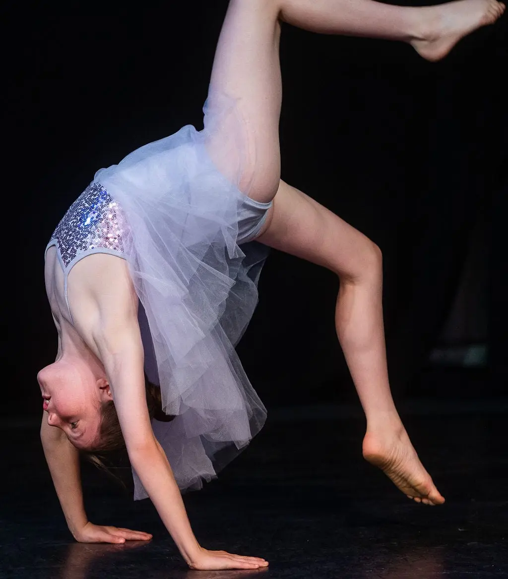 Acro rhythmic dance students with apparatus at Dancemania Kidlington