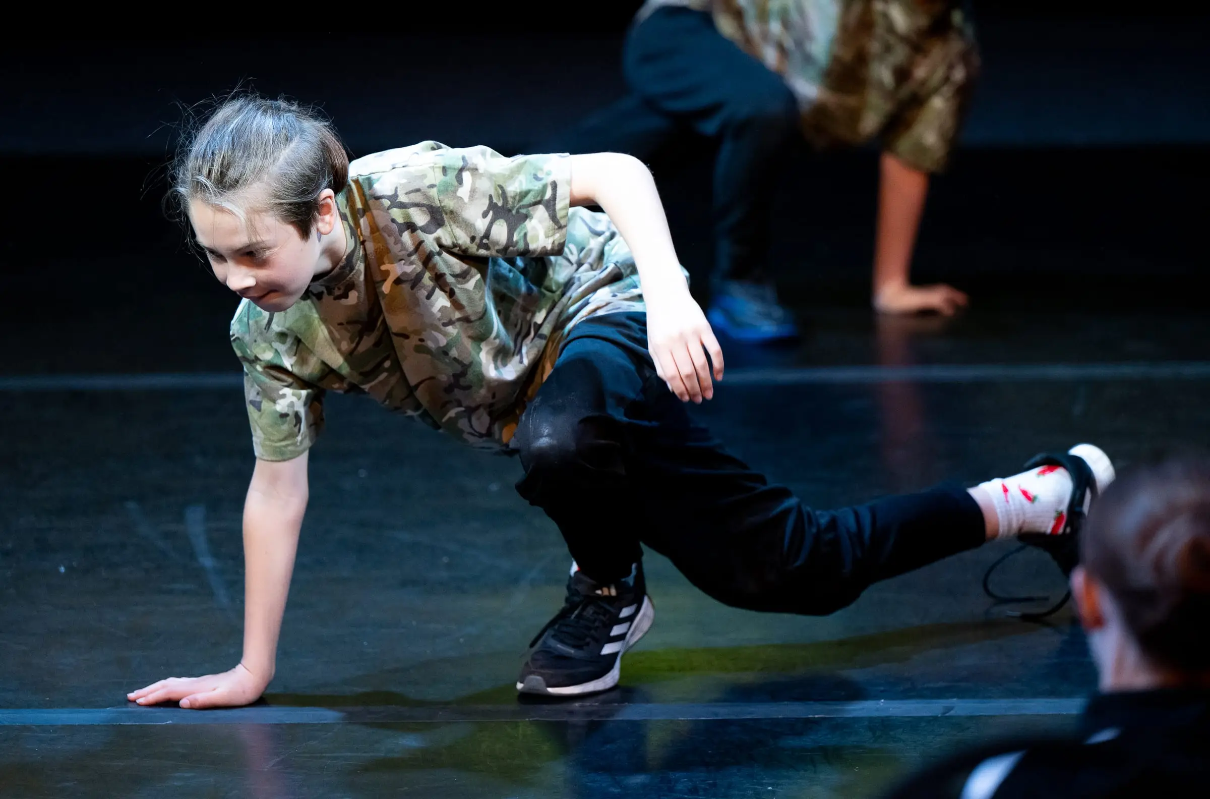 Boys in a hip hop and breakdance class at Dancemania Witney